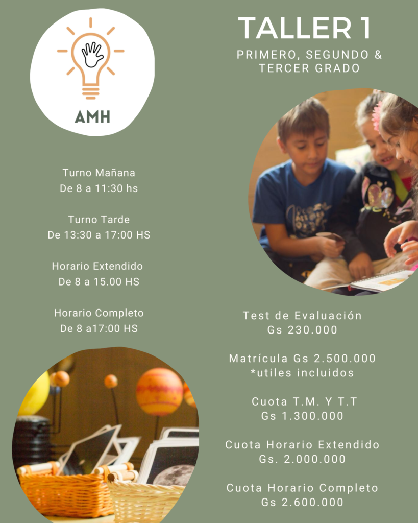 TALLER MONTESSORI PRIMER GRADO SEGUNDO GRADO TERCER GRADO PARAGUAY